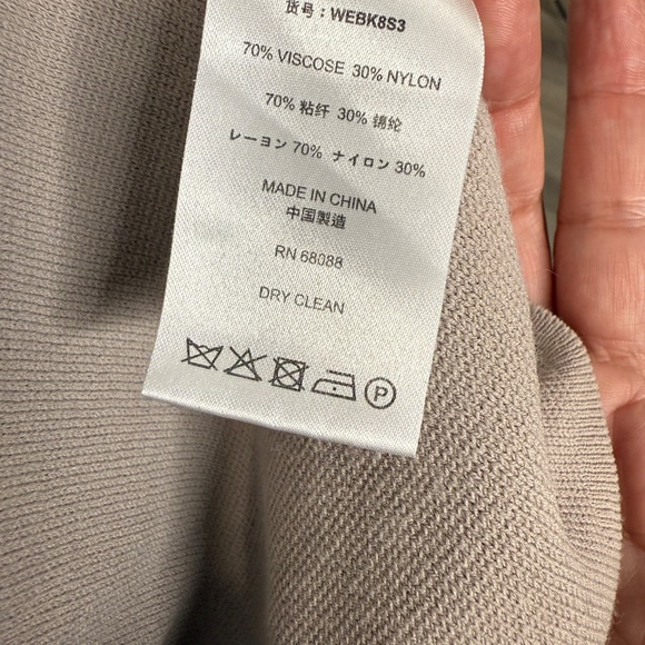 Beautiful TSE light gray open draped waterfall sweater with lapels Small -cp - Picture 8 of 8